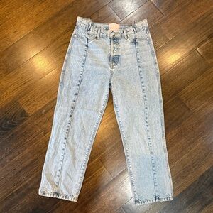 REVICE High Rise Blue Jeans Straight Leg